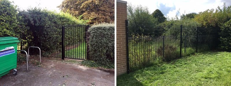 Metal railings at school in Oxford